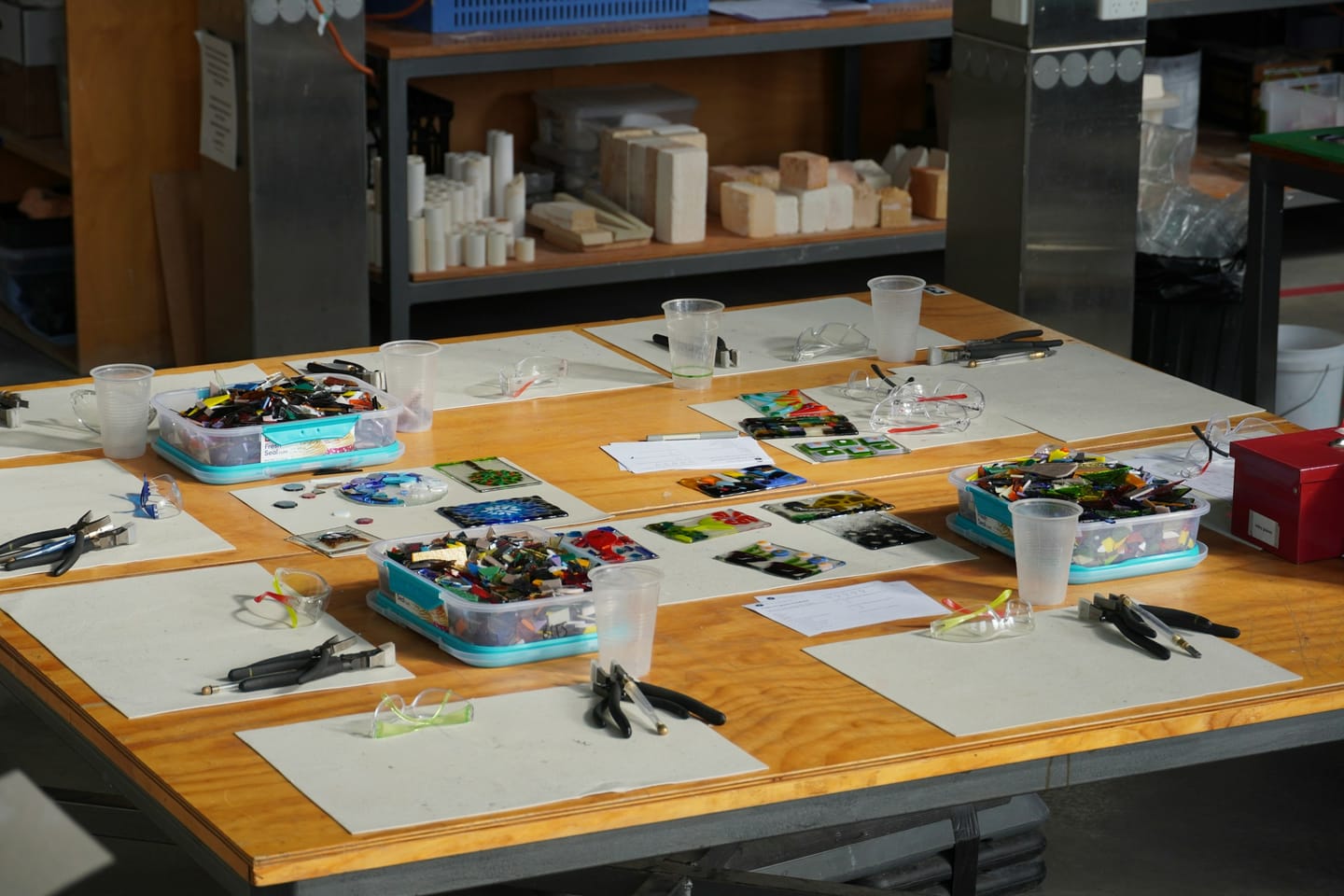 Workshop imagery: an accessories workshop table