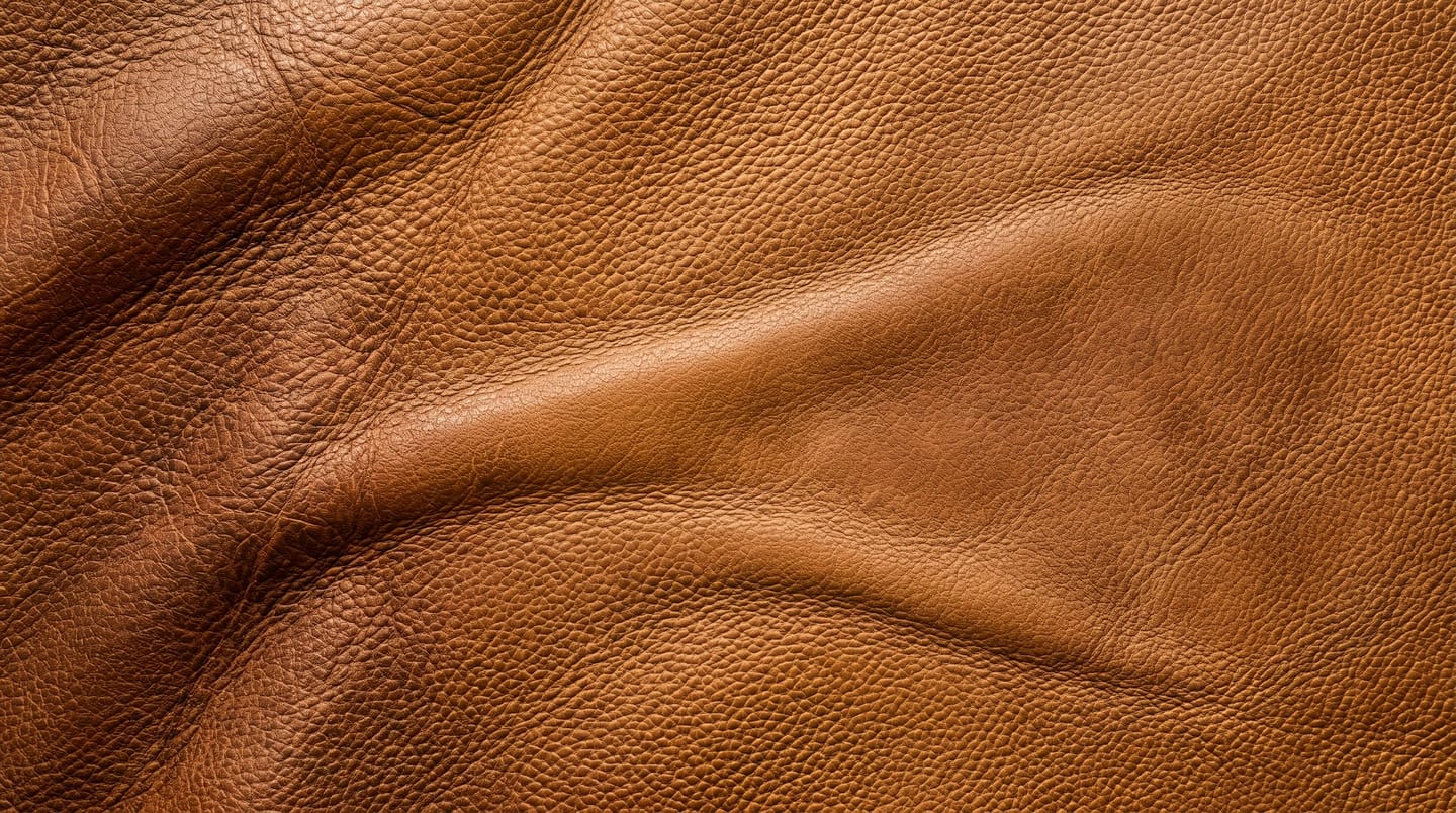 Material detail: finished leather goods photographed in natural light