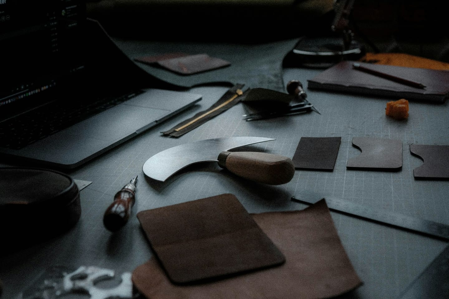 Workshop imagery: a leather workshop interior